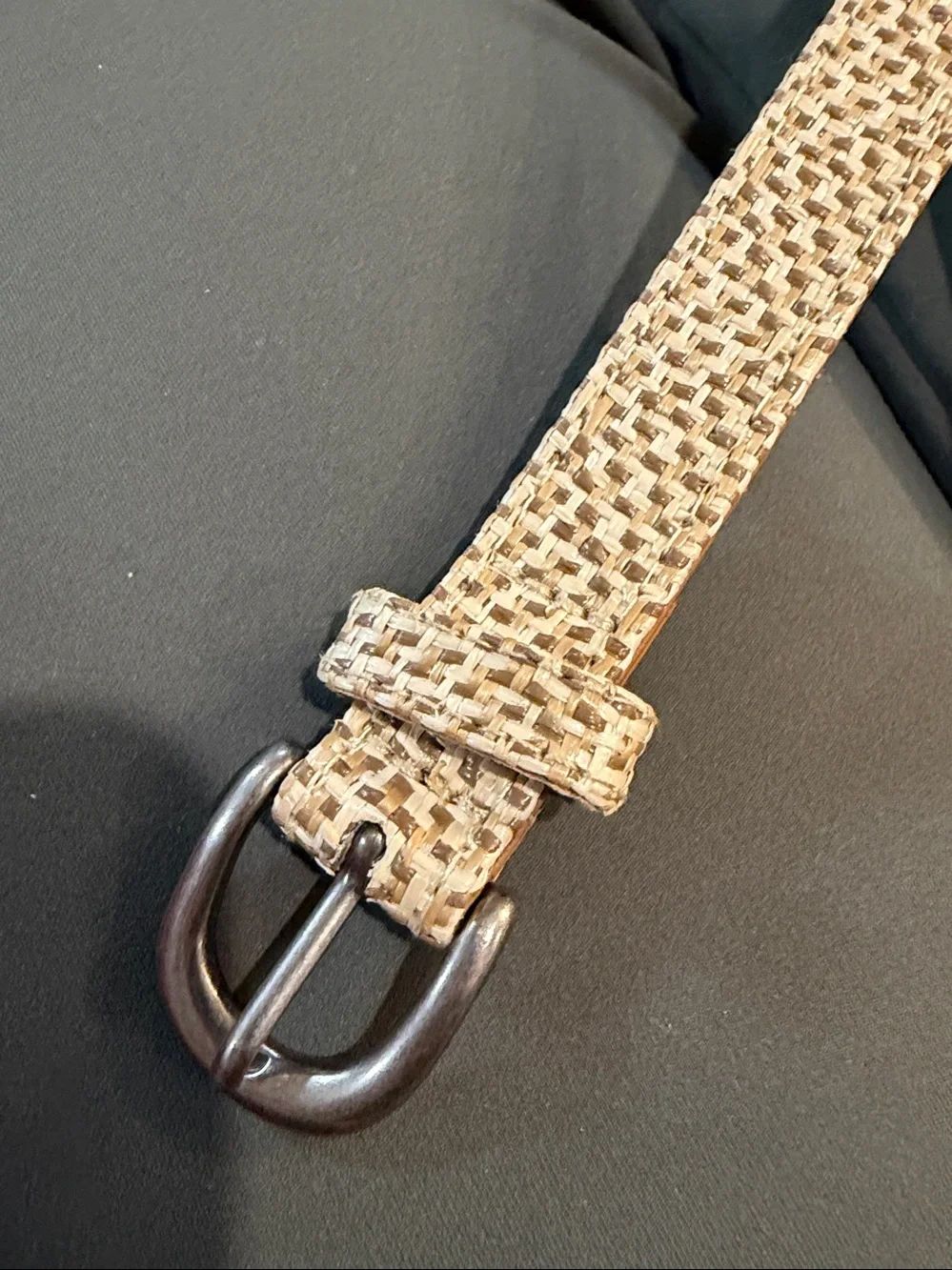 Vegan Straw Like slim Belt Boho cottage Tan Belt